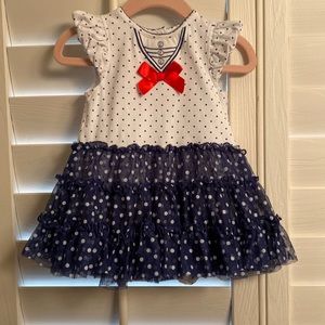 Little Girl Navy with white dots 9 months